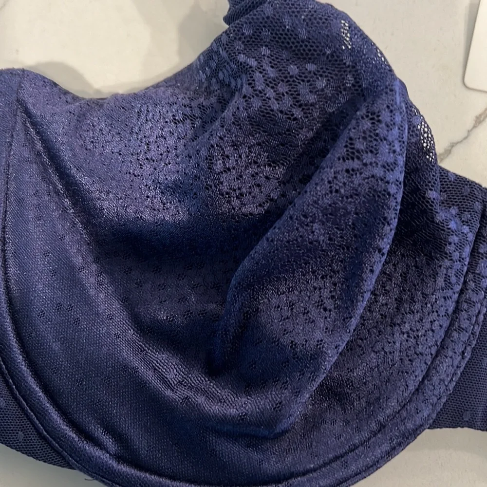 Wacoal Womens 34 DDD Navy Blue 855303 Back Appeal Bra Smoothing - Picture 3 of 5